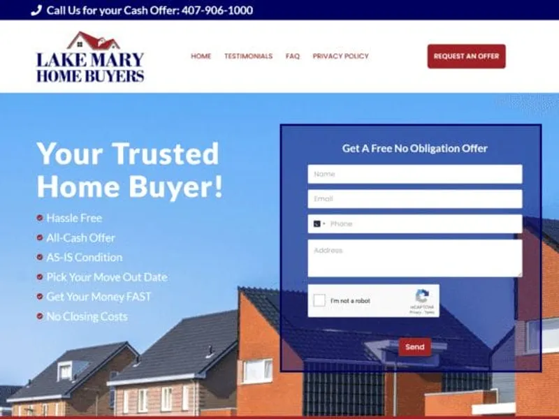 Lake Mary Home Buyer website screenshot