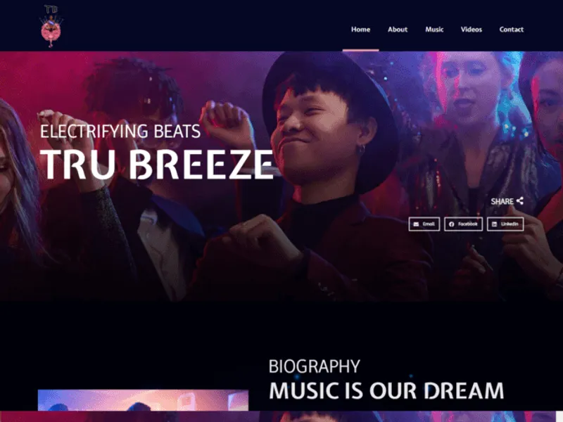 Tru Breeze Music website screenshot