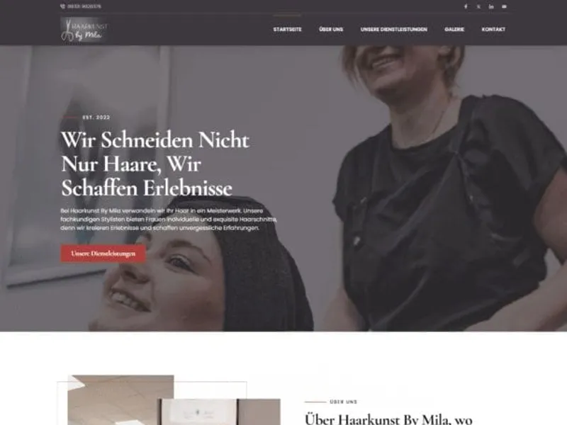 Haarkunst By Mila website screenshot