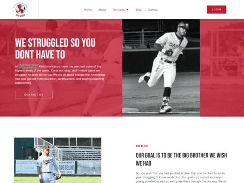 Pelotero Player Academy website screenshot
