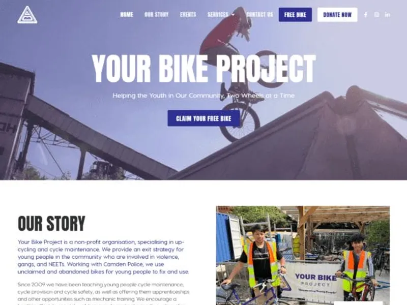 Your Bike Project website screenshot