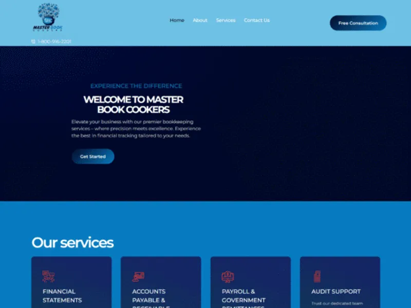 Master Book Cookers website screenshot