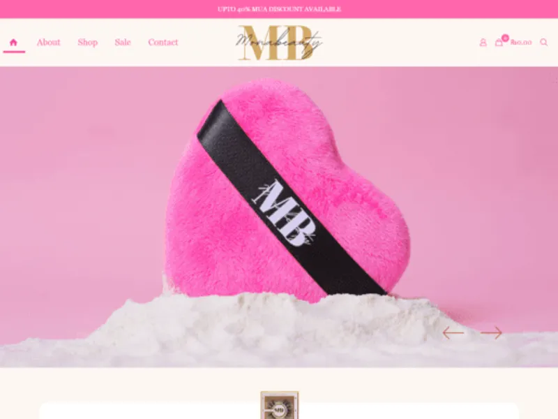 Mona Beauty website screenshot