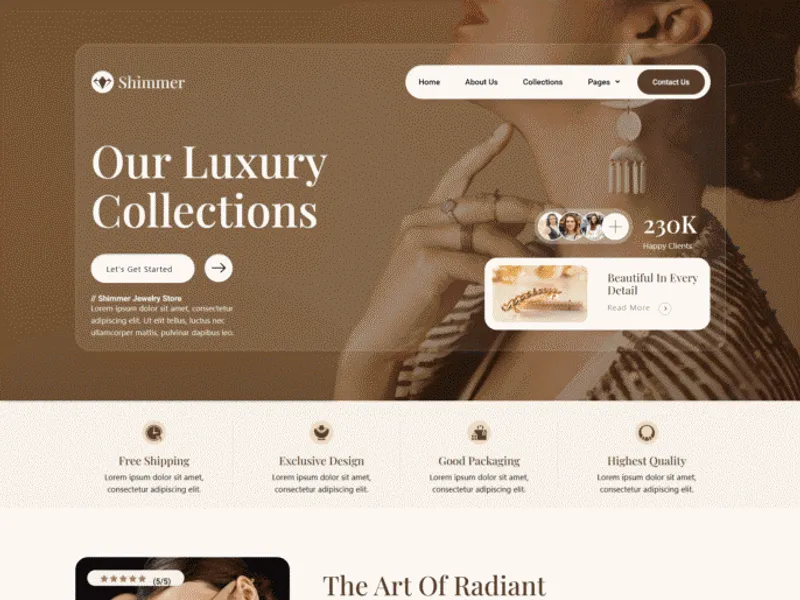 Shimmer website screenshot
