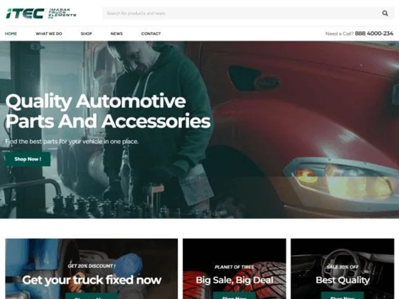 ITEC Imarak Truck Elements Co. website screenshot