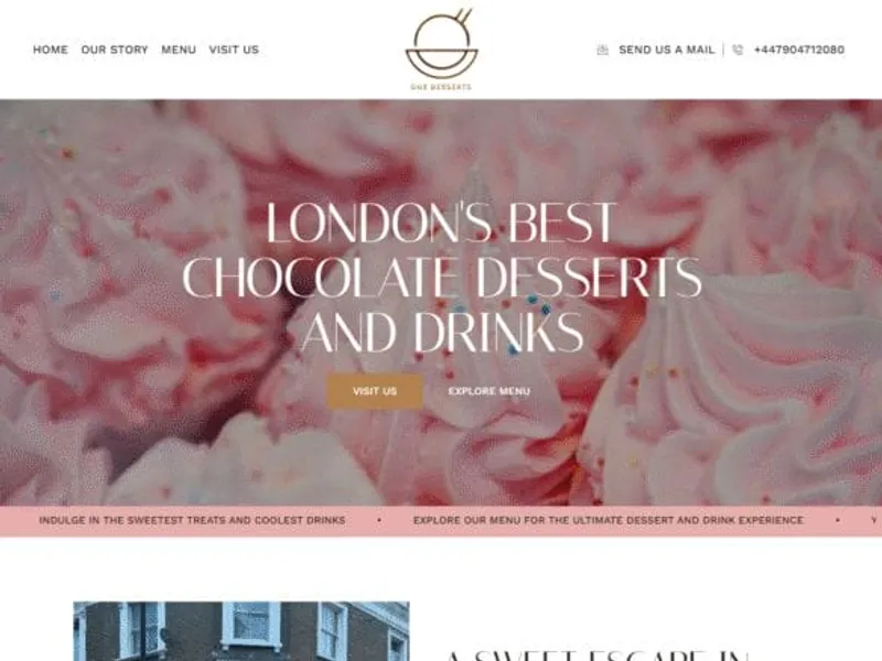 One Dessert website screenshot