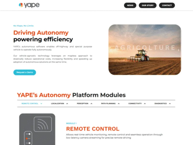 Yapemobility website screenshot