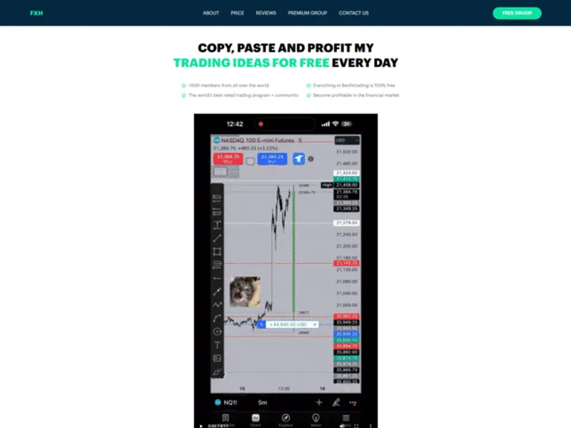 Ben FX Trading website screenshot