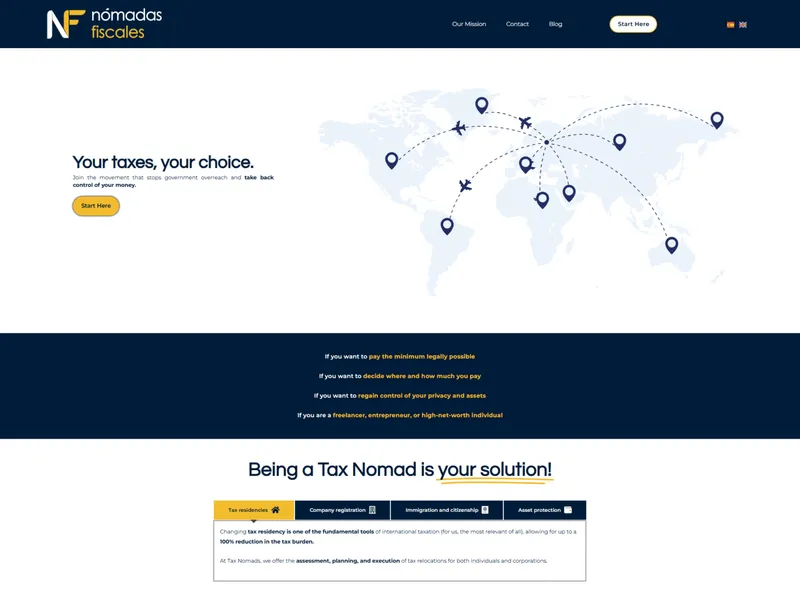 Tax Nomad website screenshot