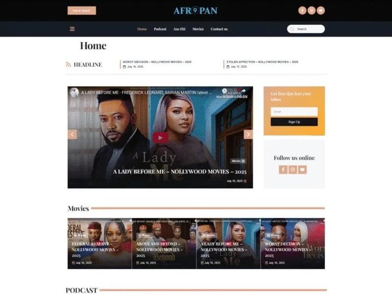 Afripan website screenshot
