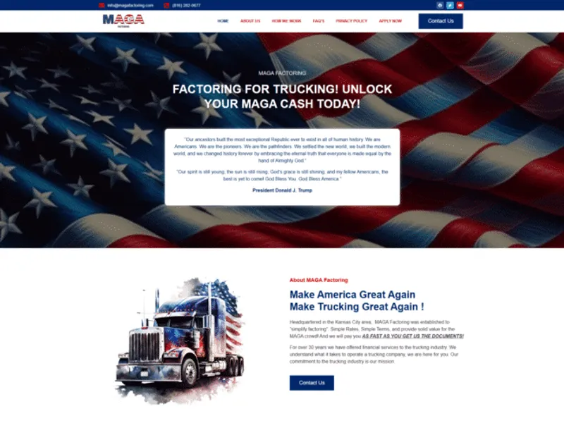 MAGA Factoring website screenshot