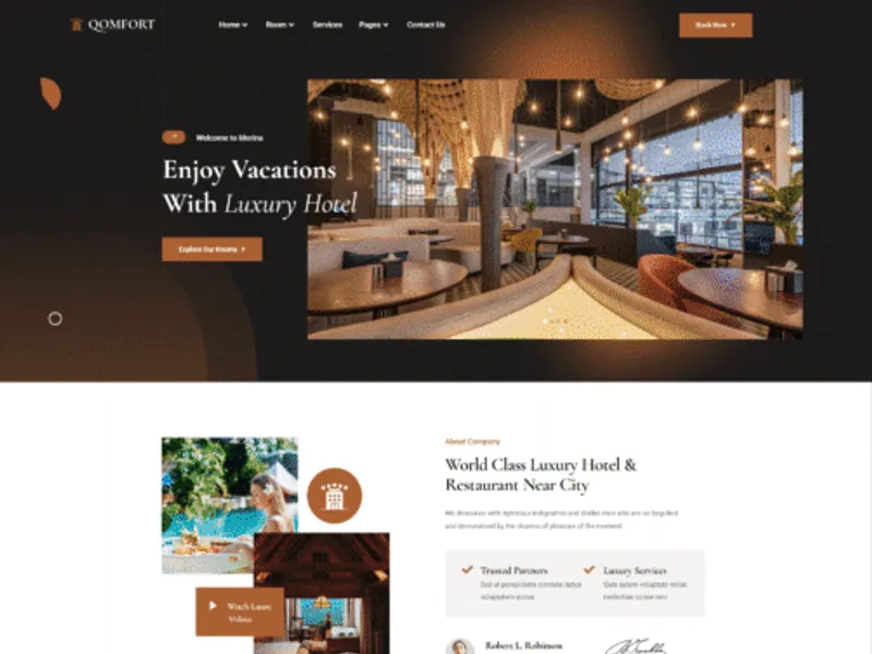 Qomfort website screenshot
