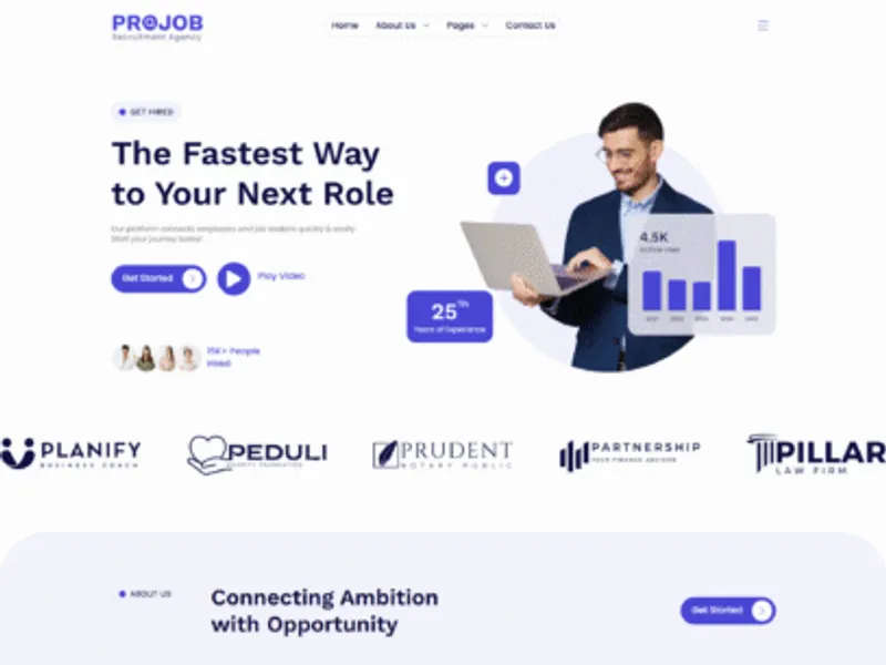 Projob website screenshot