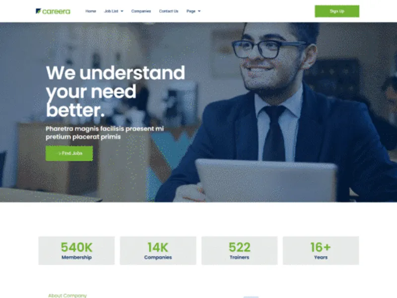 Careera website screenshot