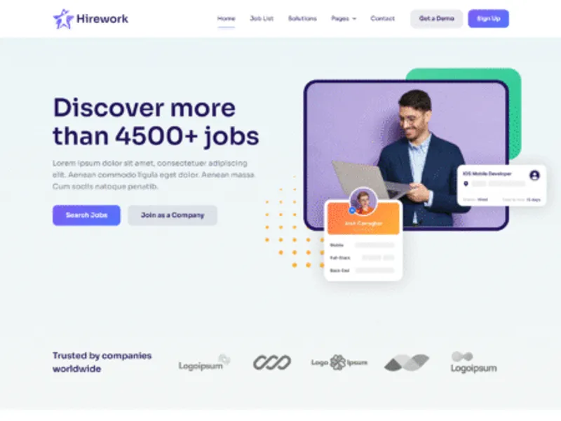 Hirework website screenshot