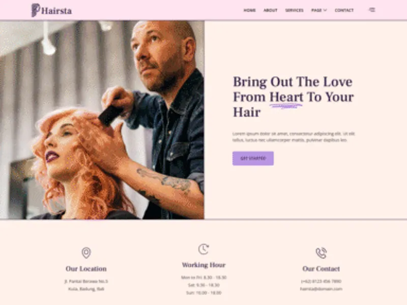 Hairsta website screenshot