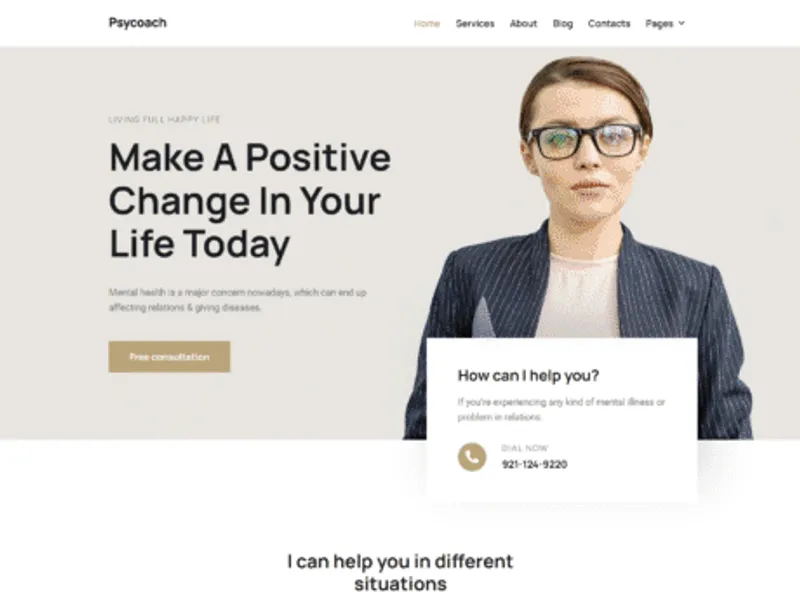 Psycoach website screenshot