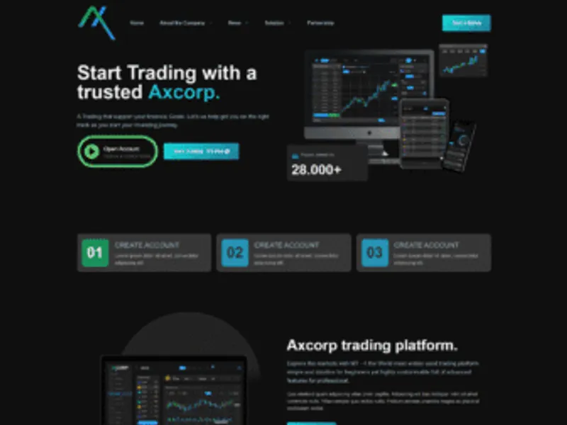 Axcorp website screenshot