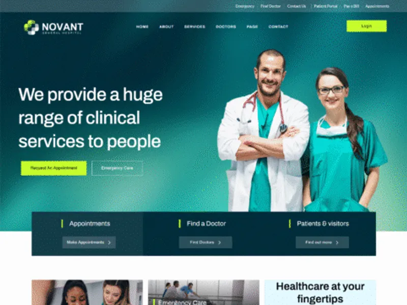 Novant website screenshot