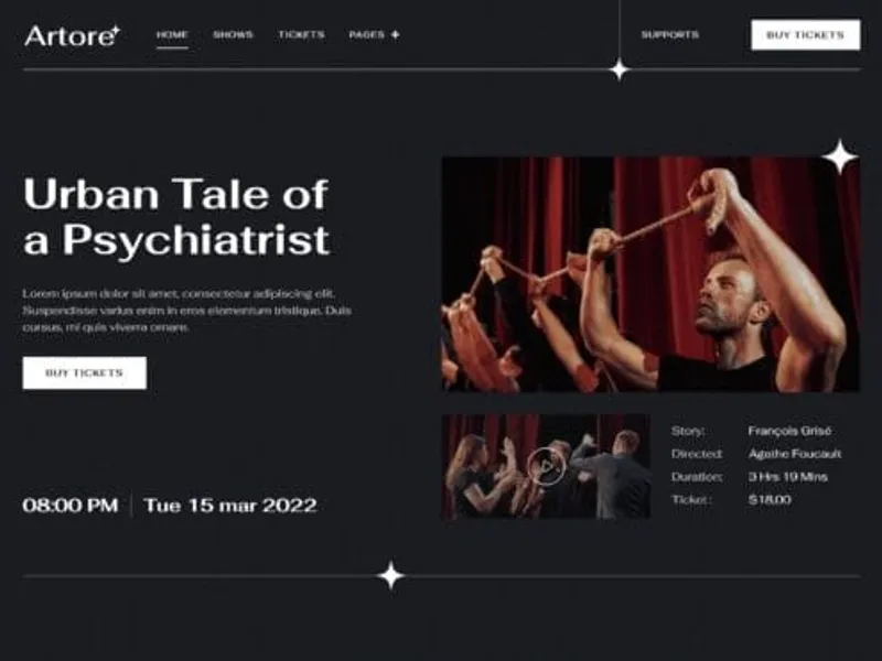 Artore website screenshot
