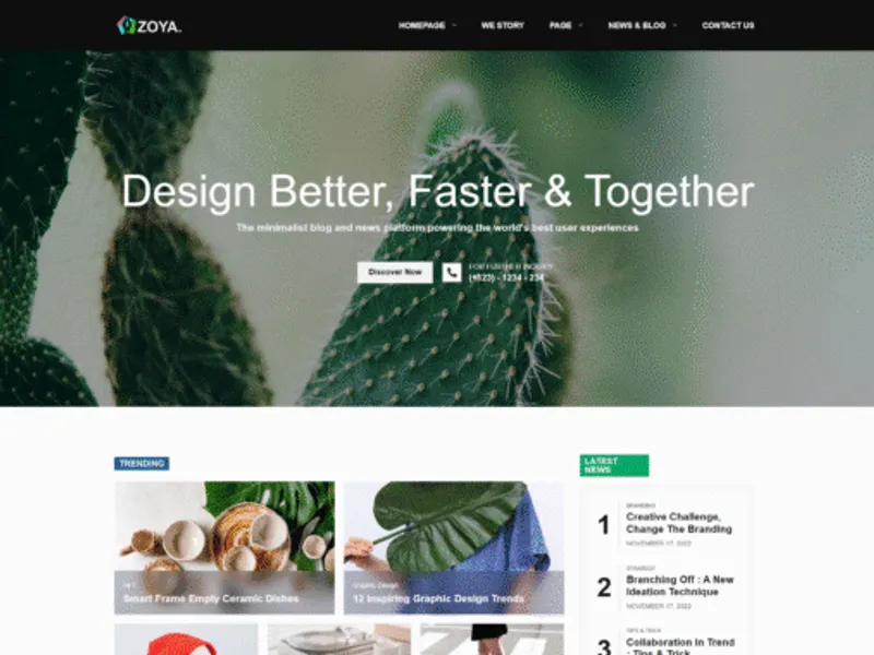 Zoya website screenshot