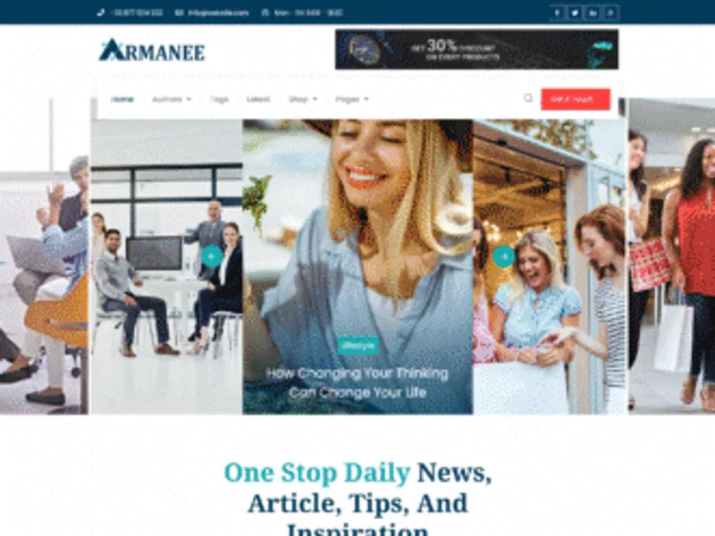 Armanee website screenshot