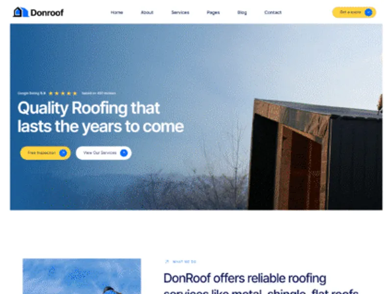 Donroof website screenshot
