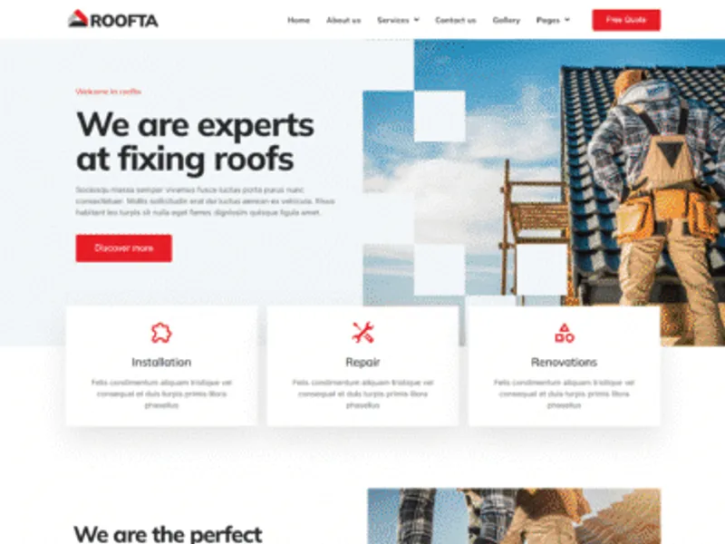 Roofta website screenshot