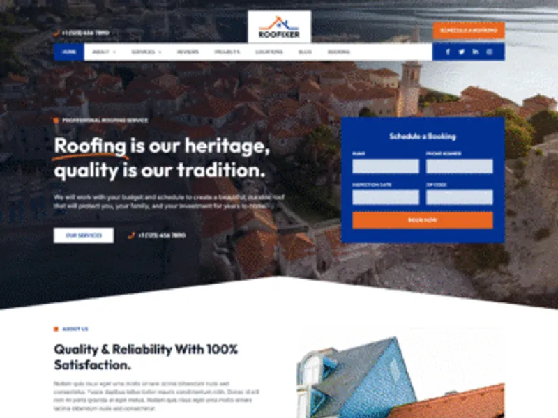 Roofixer website screenshot