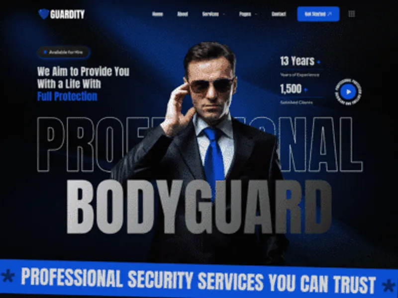Guardity – VIP Bodyguard website screenshot