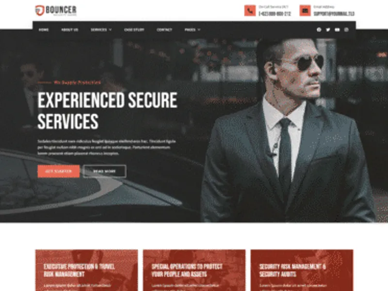 Bouncer – Bodyguard & Security website screenshot