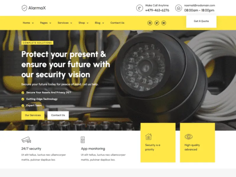 Alarmax website screenshot