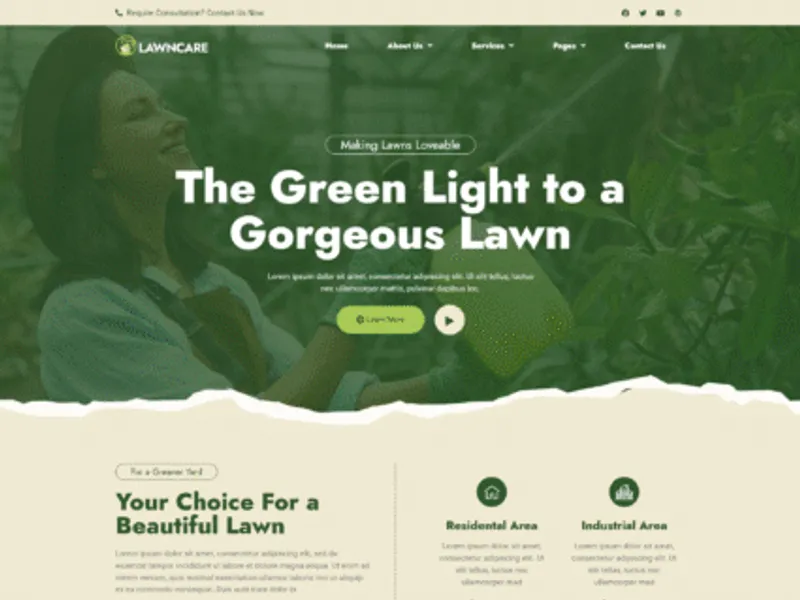 Lawn Care website screenshot