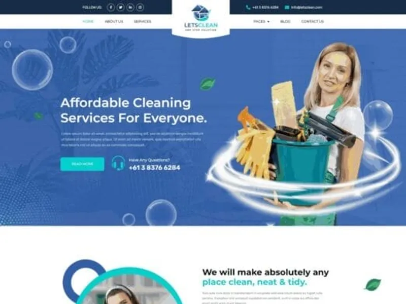 Lets Clean website screenshot
