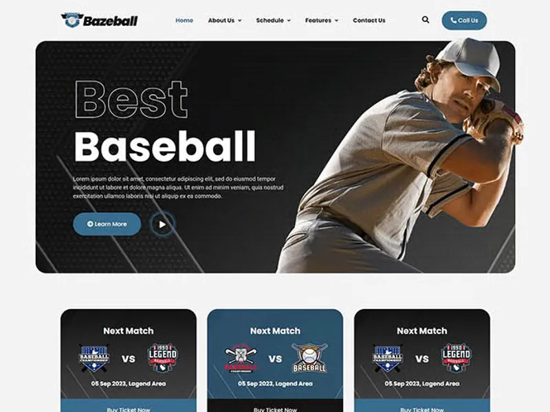 Baze Ball website screenshot