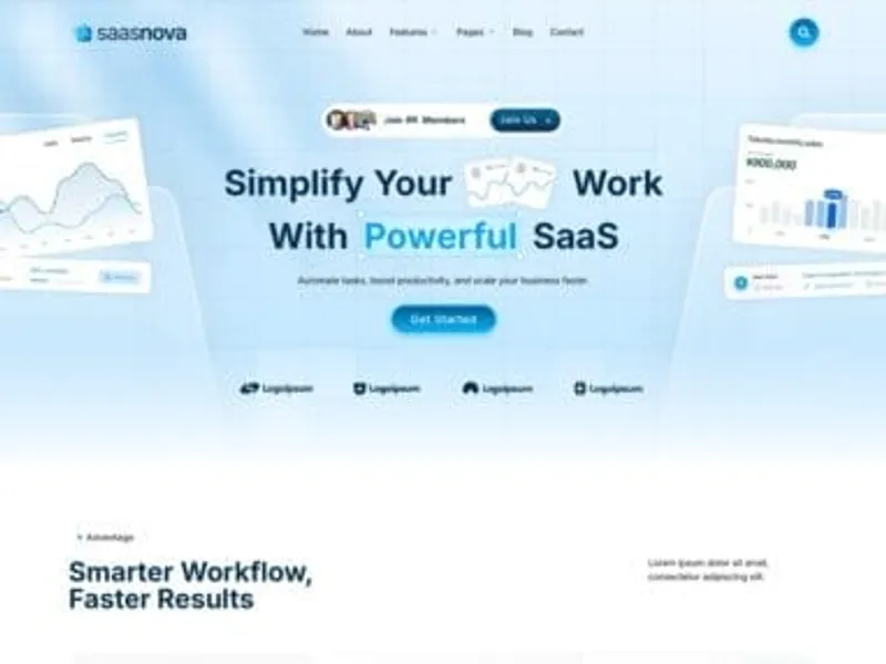 Saas nova website screenshot