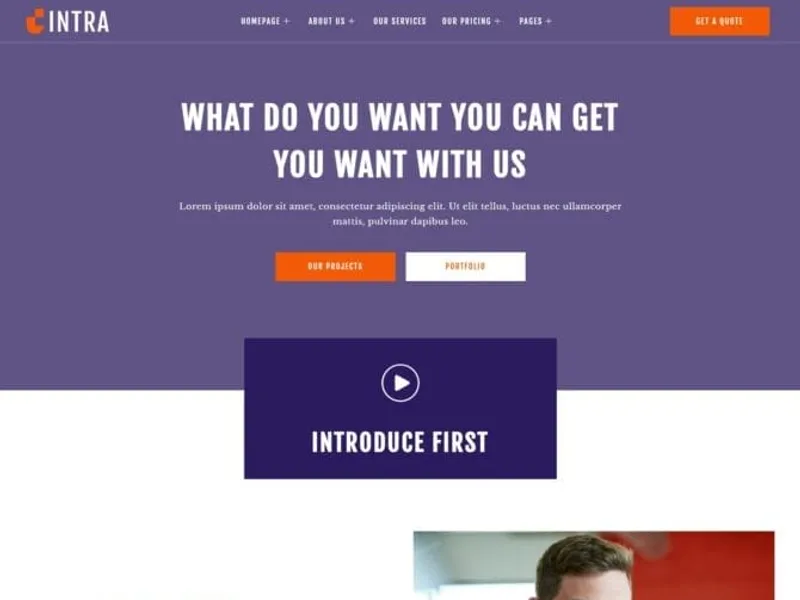 Intra website screenshot