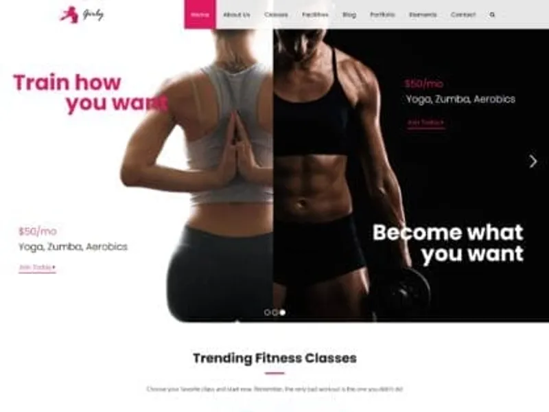Girly Gym website screenshot