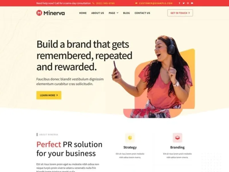 Minerva website screenshot