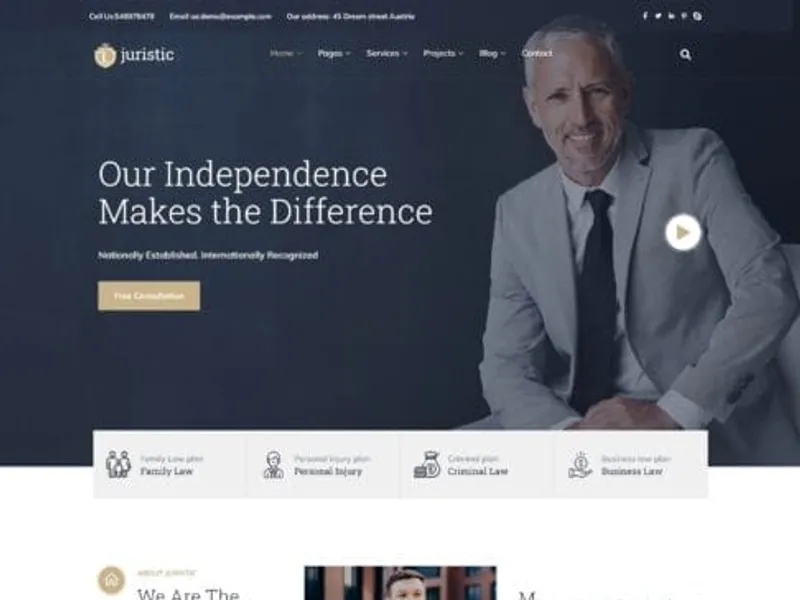 Juristic website screenshot