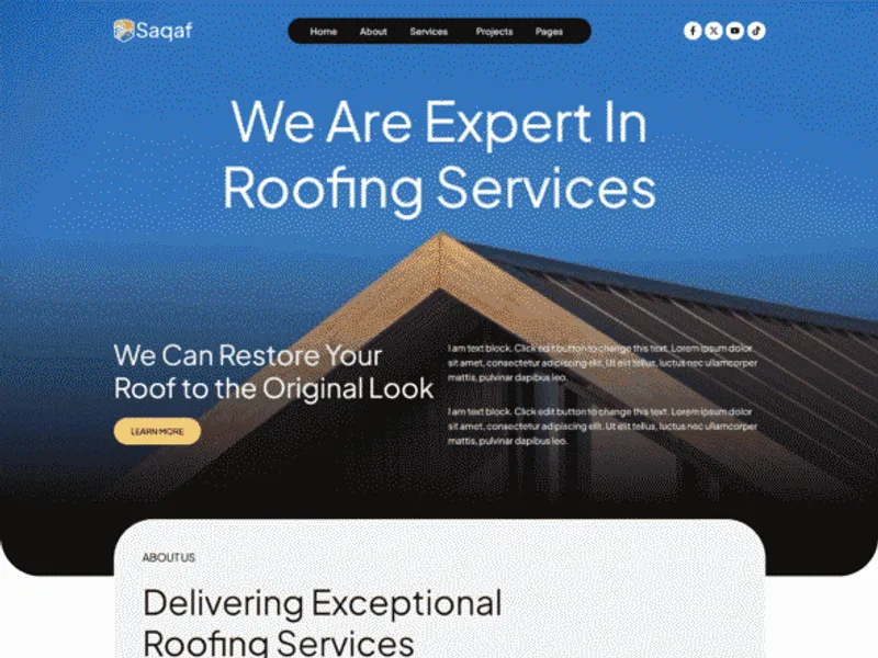 Saqaf – Roofing Services website screenshot