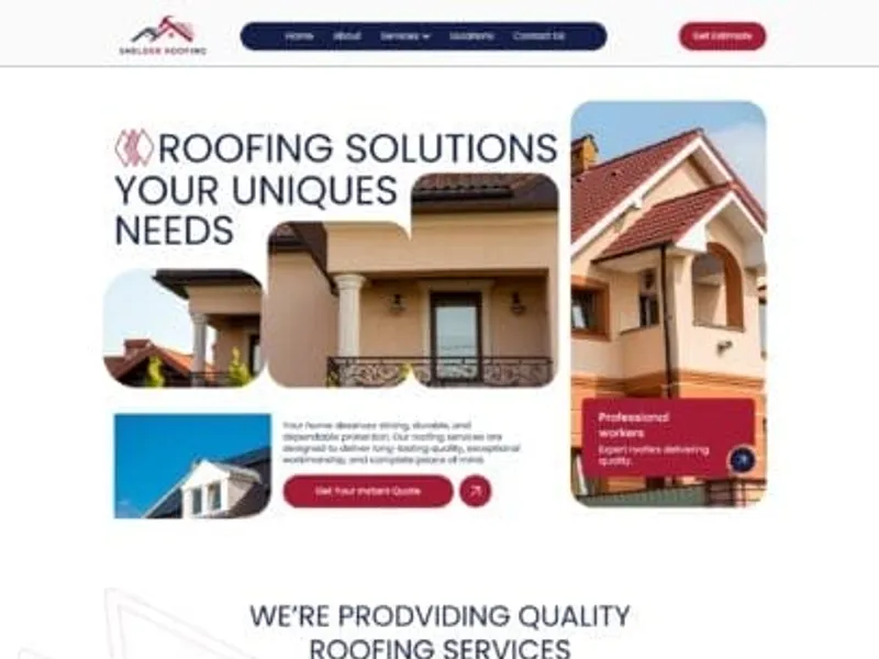 Shelder Roofing website screenshot