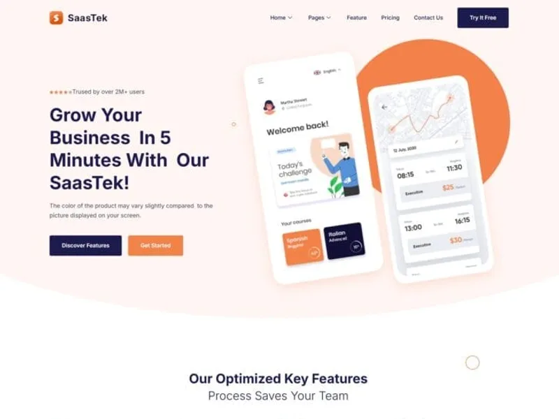 SaasTek website screenshot
