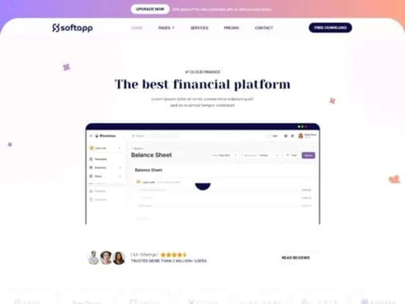 Softapp website screenshot