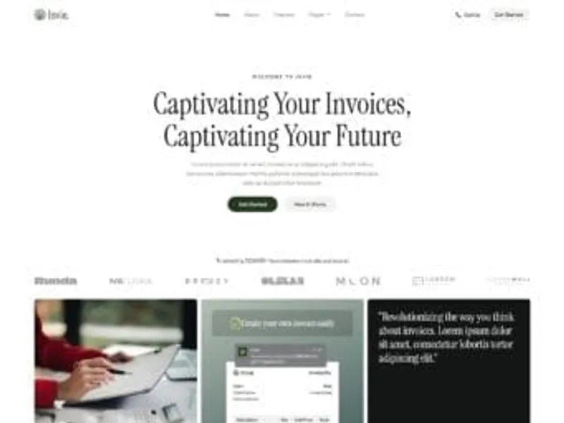 Invie – Invoicing Platform & SaaS website screenshot