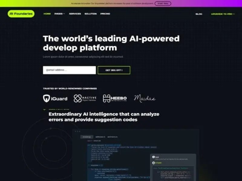 AI Foundaries – Software Developer website screenshot