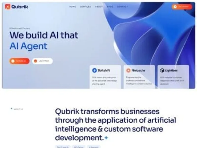 Qubrik – AI Development Agency website screenshot