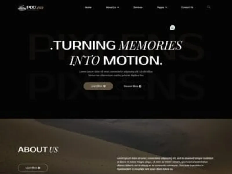 Pixlens – Photography Videography website screenshot
