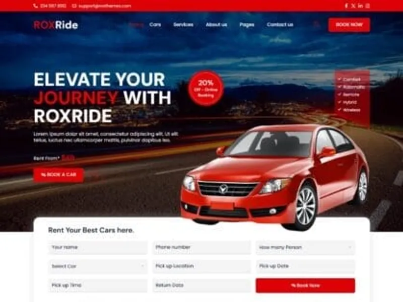 Roxride website screenshot