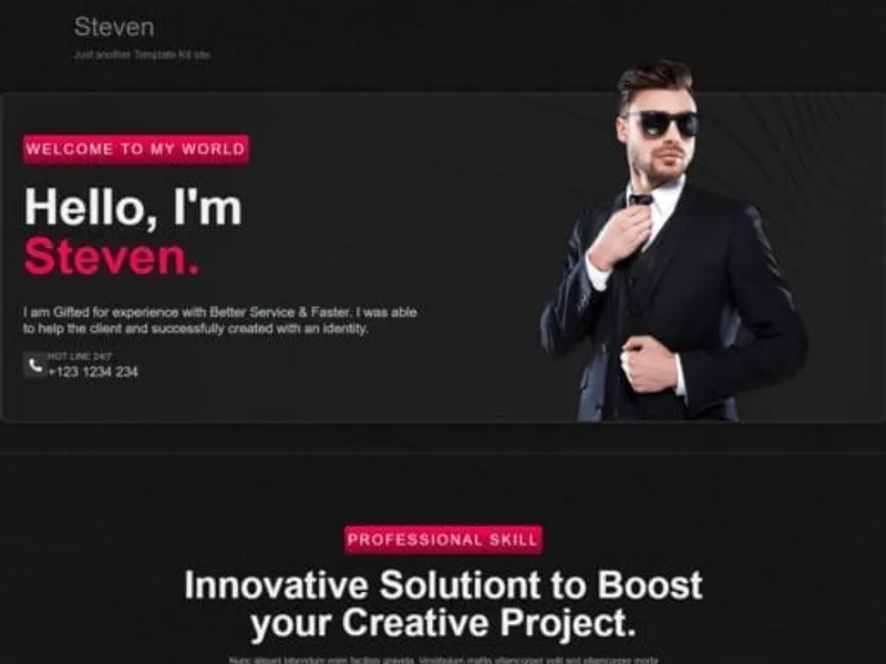 Steven website screenshot